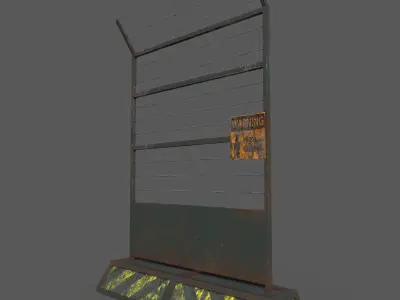 Concrete RoadBlock Barrier Barricade 3D model