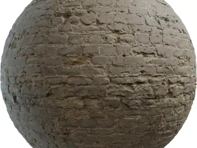 Dust Caked Plastered Brick Wall PBR Texture Texture
