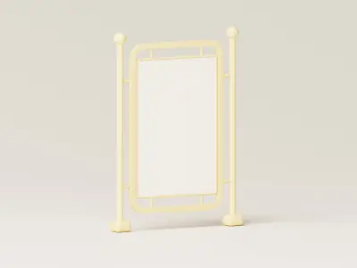 Black Wooden Frame 3D Model Low-poly 3D model