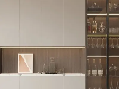 Wine Modern Cabinet 3D model