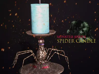 Monster Series - Spider Candle Low-poly 3D model