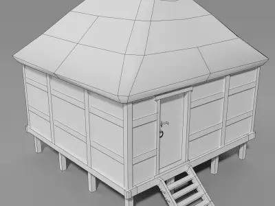 Medieval Village Set Low-poly 3D model