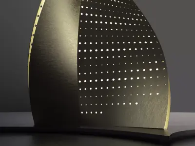 Luxurious Twisted Brass Floor Lamp  Sculptural Parametric  Light 3D model