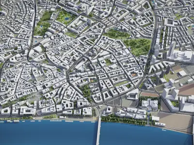 Bratislava - City 3D Model Low-poly 3D model