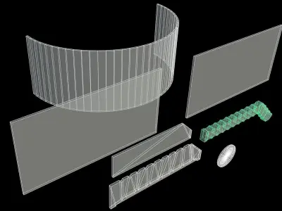 sci fi Door - modular concept - PBR Low-poly 3D model