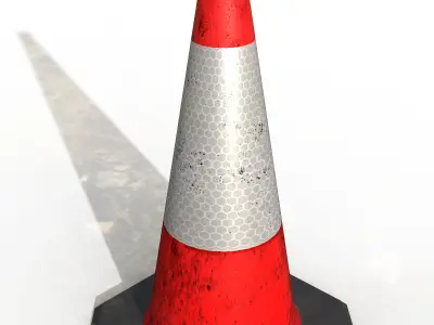 Traffic cone Low-poly 3D model 34