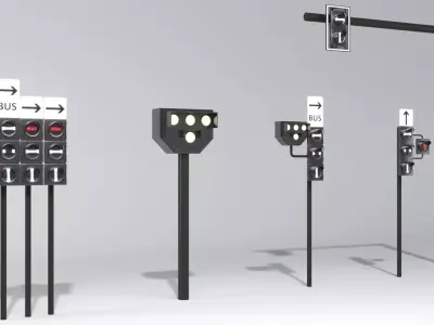 Polish Tram Traffic Lights 3D models PL Low-poly 3D model