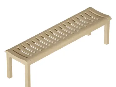 Wooden bench made of natural wood 3D model