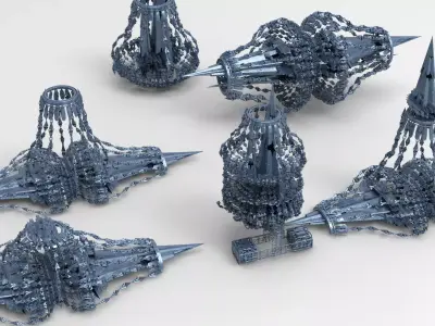 Sci fi swarm bridgeway 6  Low-poly 3D model