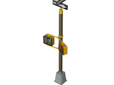 Traffic Light 10 Low-poly 3D model