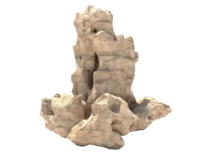 natural soil sand cliff Low-poly 3D model