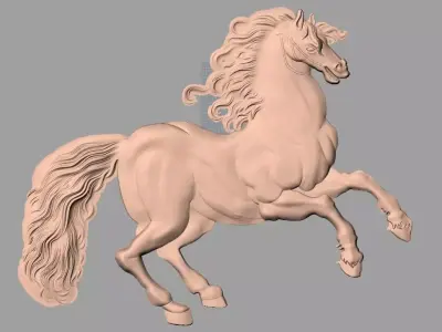 CNC 3D relief design horse STL file  used for artcam aspire E703 3D model