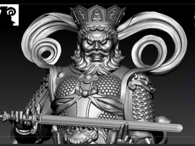 Sculpture of the Four Heavenly Kings 3D print model