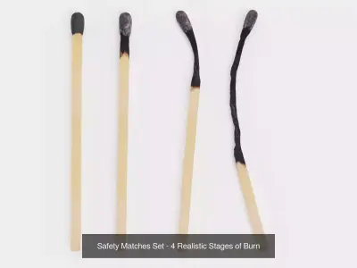 Smoking Props Set - Pipes Cigars and Matchboxes with Matches  3D Model Pack