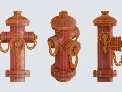 Fire Hydrant - Chinese Style Design Low-poly 3D model