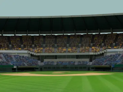 baseball stadium Low-poly 3D model