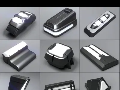 Sci-fi Lights kit -Game ready topology  3D model