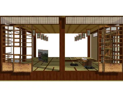 26 Japanese landscape sketches and dry landscape SU models 3D model