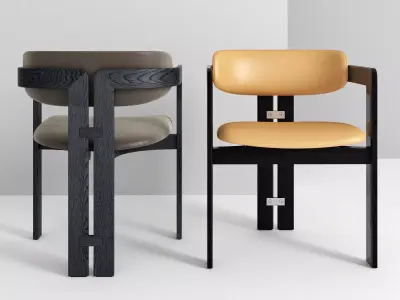 Pamplona two chairs with upholstered backs 3D model