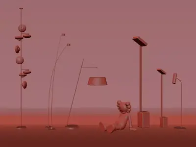 Floor Lamps Set 3D model