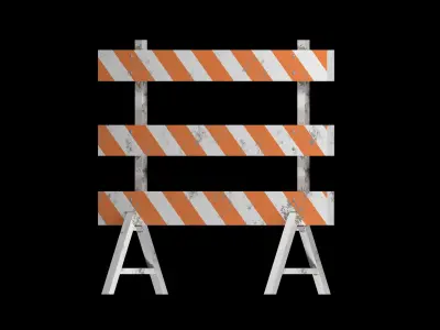 Road barricade Low-poly 3D model