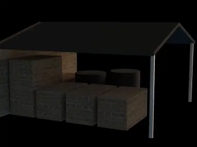 Storage Shed Low-poly 3D model