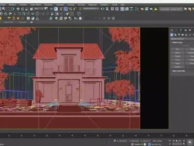 French Exterior Modeling and Rendering 3ds Max Corona 3D model