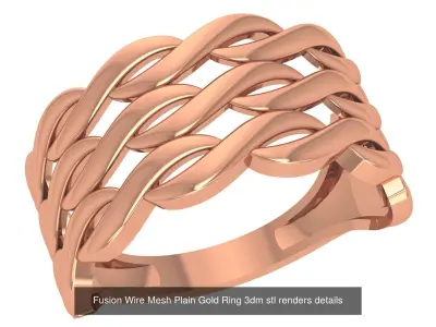 30 Wire Plain Gold Ring 3dm stl renders details 3D Model Pack