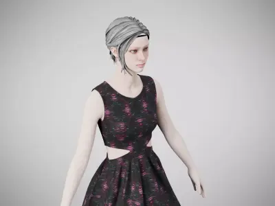 Dress 33 Light Burst Static Low-poly 3D model