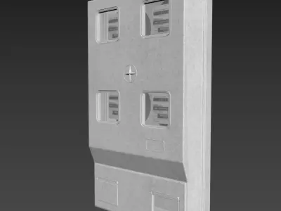 Wall-Mounted Electrical Box  Realistic Utility Box 3D Model 3D model