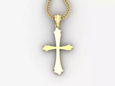Light Gold 18K Cross Pendant 1CP014 3D print model