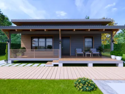 Wooden House 3D model 2