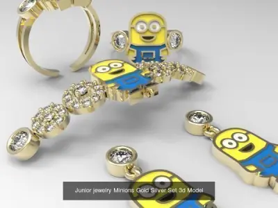 Gold Silver Funny Sets 3D Model Pack