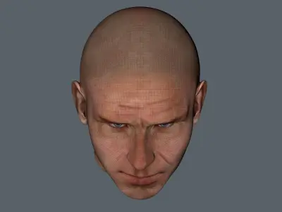 Young Harrison Ford 3D face 1980 Low-poly 3D model