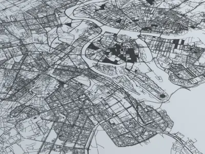 Saint Petersburg Road Network and Streets 3D model