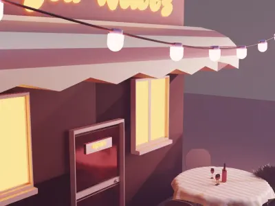 cozy cafe  3D model