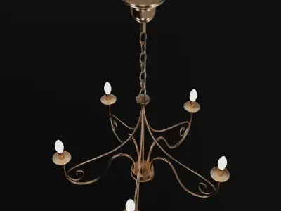 Rustic chandelier 3D model