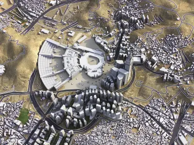 Mecca - 3D City Topography Terrain Low-poly 3D model