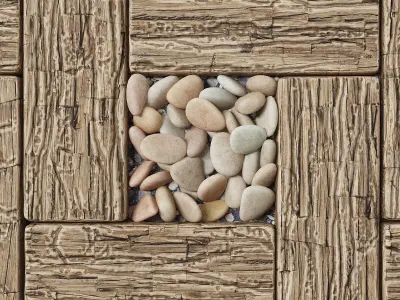 Board wood old square 3D model