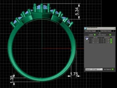 Diamond Ring for Women 3D print model shop