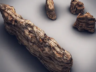 Rocks Stones set Low-poly 3D model