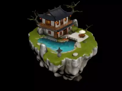Sky courtyard pavilion 3D model