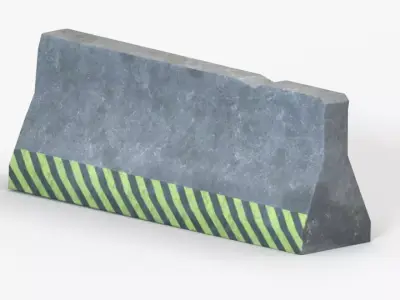 Road Barrier 2 Free low-poly 3D model