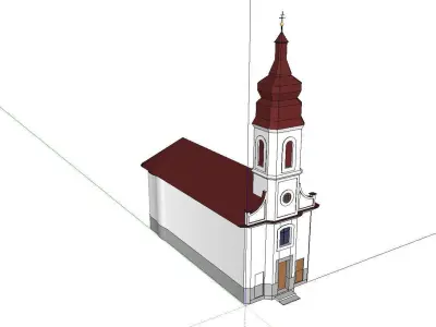 Architecture-Religion-God-Culture-Temple-0140 church with ste... 3D model