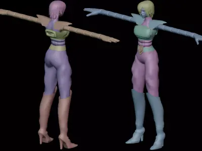 CyberLynx Rigged 3D Feline Cyborg Avatar for VRChat Low-poly 3D model