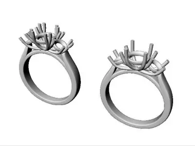 3 solitaire Ring 3D print model
