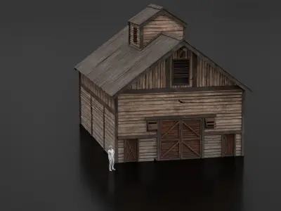 West Wild Barn 03 Low-poly 3D model