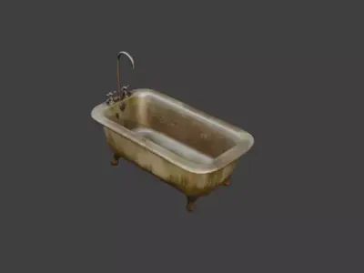 Rustic Repose Bathtub Low-poly 3D model