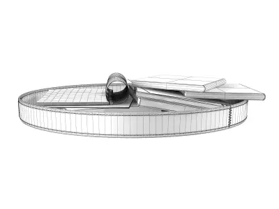 Round Tray with Magazines 3D model
