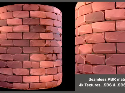 Brick Wall Stylized Substance PBR material and textures Texture